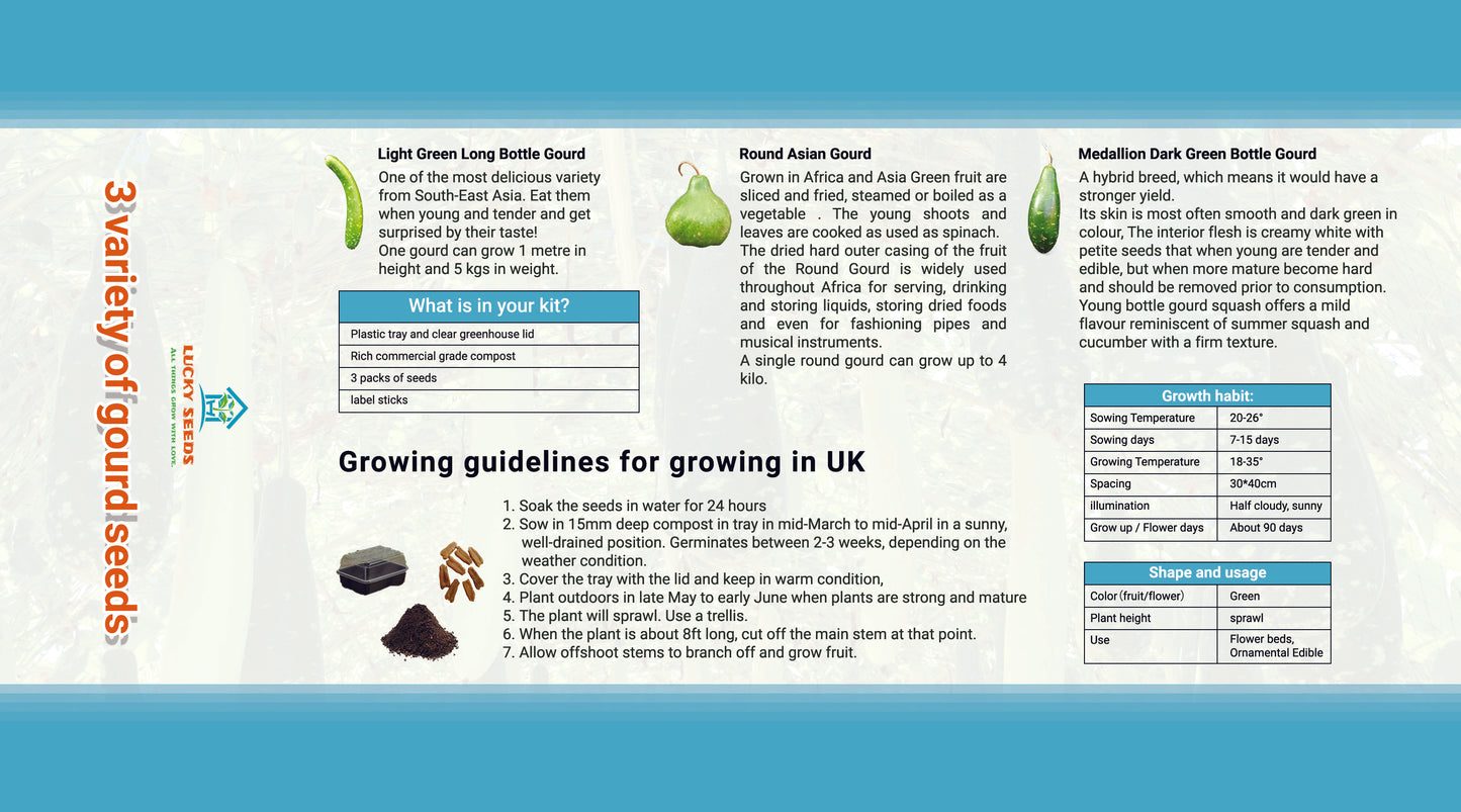 GROW YOUR OWN- BOTTLE GOURD SEED KIT WITH MINI PROPAGATOR