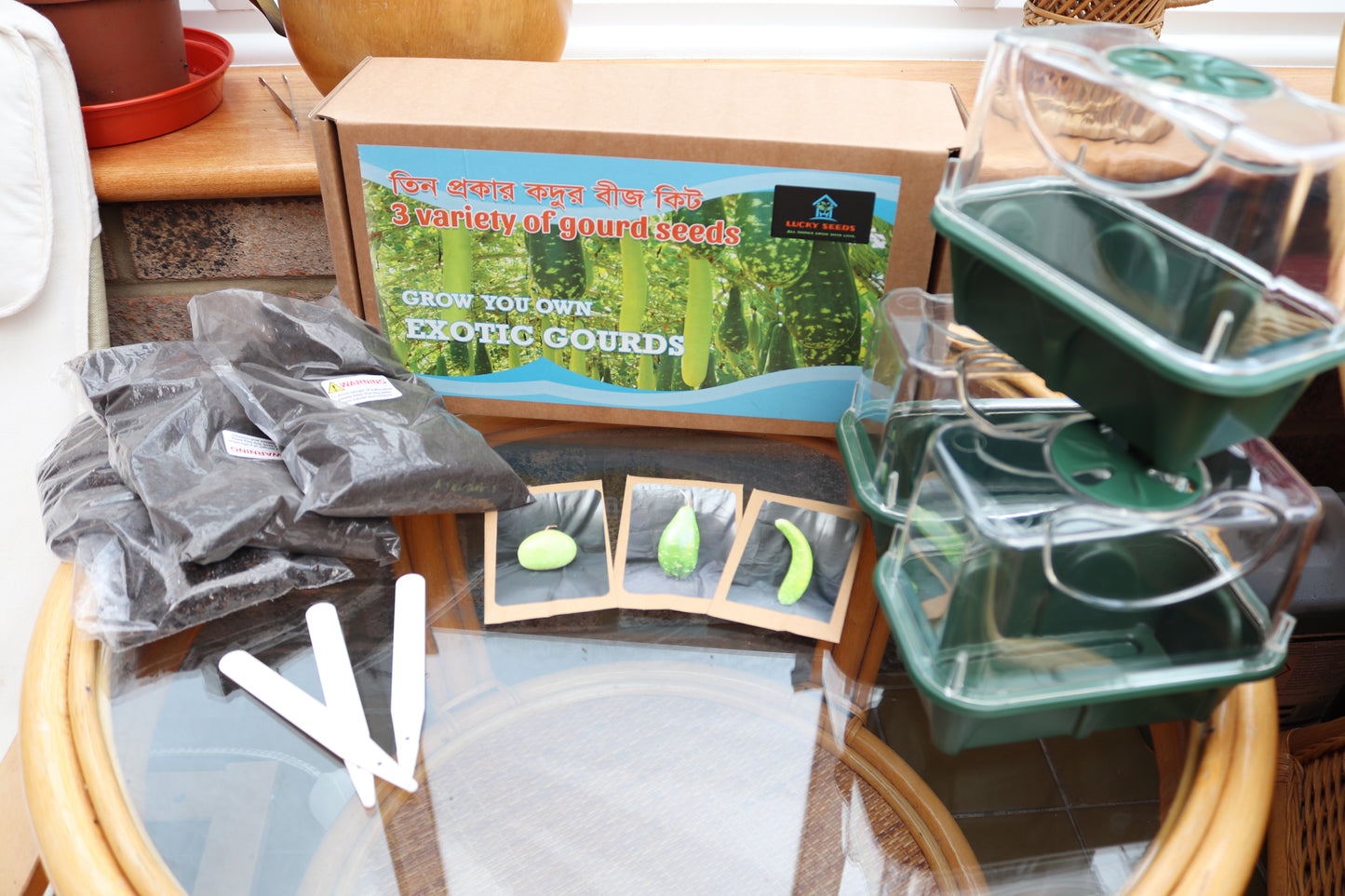 GROW YOUR OWN- BOTTLE GOURD SEED KIT WITH MINI PROPAGATOR
